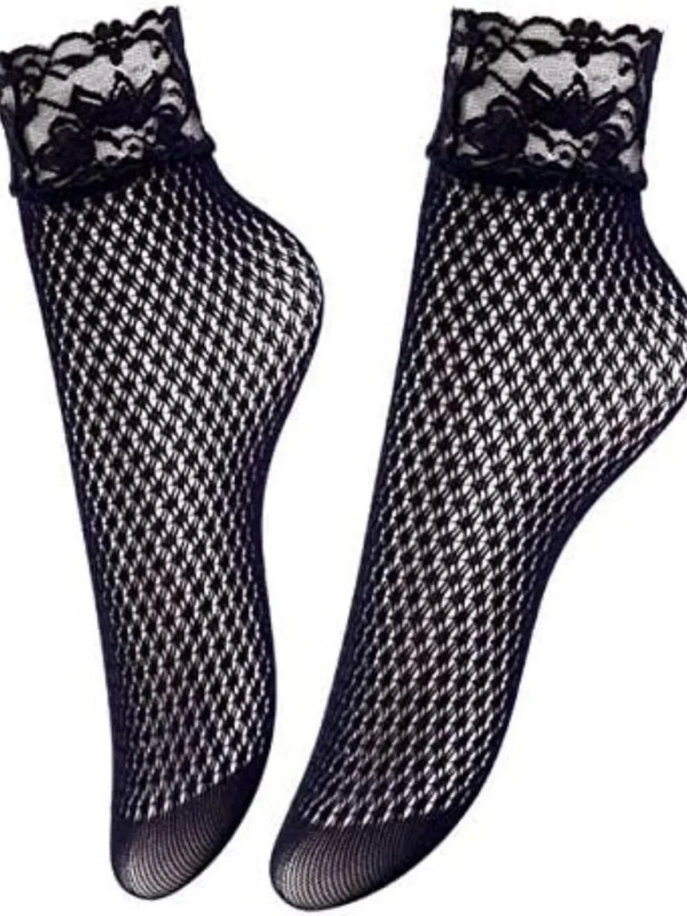 Multicolor Vintage Lace Ankle Socks - 6 Pairs Elegant Fishnet Party & Streetwear